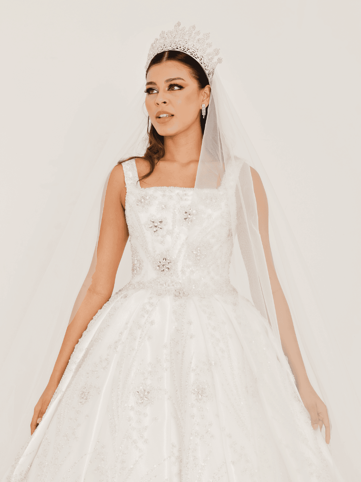 Serena İnci Detaylı Üç Boyut Dantelli A Kesim Gelinlik - Görsel 2